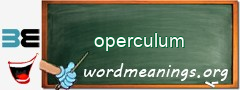 WordMeaning blackboard for operculum